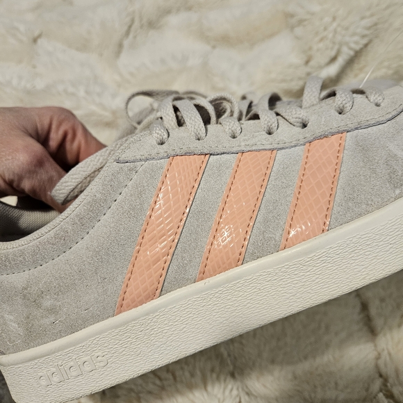 Adidas Women's Gray and Peach Sneakers - Picture 10 of 10